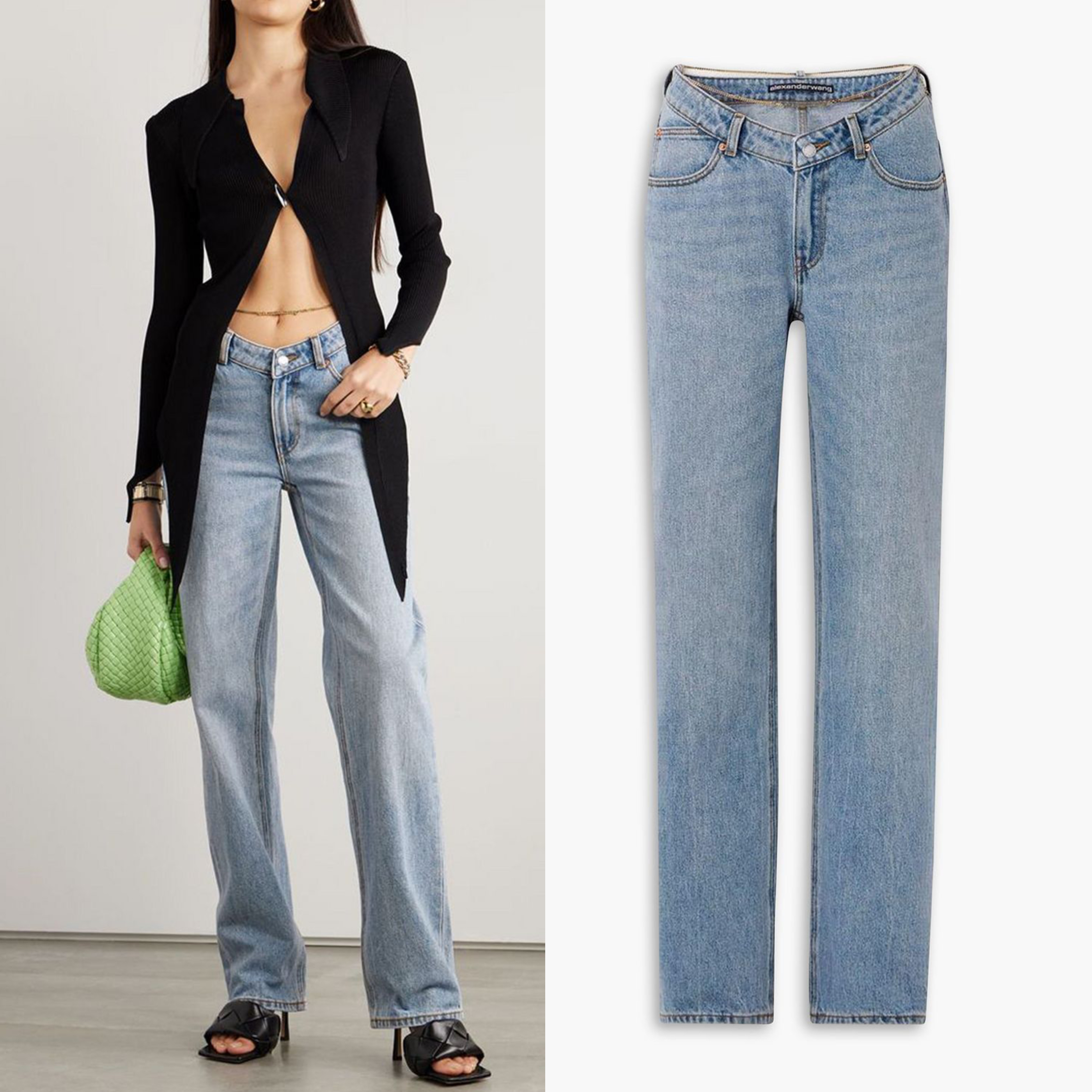 関税送料込【Alexander Wang】ストレートレッグジーンズ ALEXANDER WANG ミッドライズ ストレートレッグジーンズ デニム