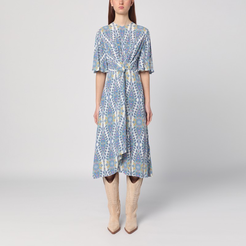 ワンピースその他 ETRO Flared midi dress with multi-coloured print