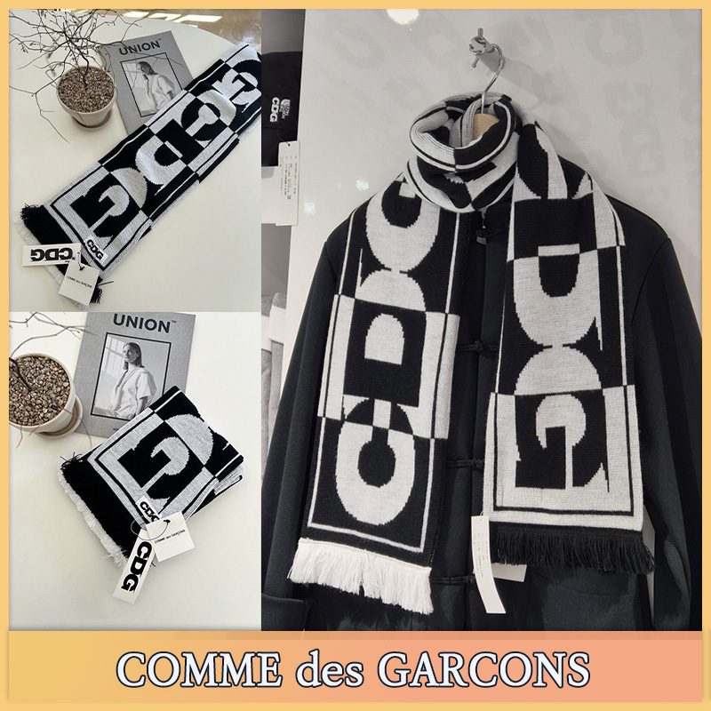 【COMME des GARCONS】★送料・関税込★CDGロゴチェックスカーフ