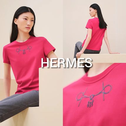 HERMES エルメス Tシャツ・カットソー ピンク系 4103524O0093 ピンク系 HERMES(エルメス) Tシャツ・カットソー(メンズ) - 海外