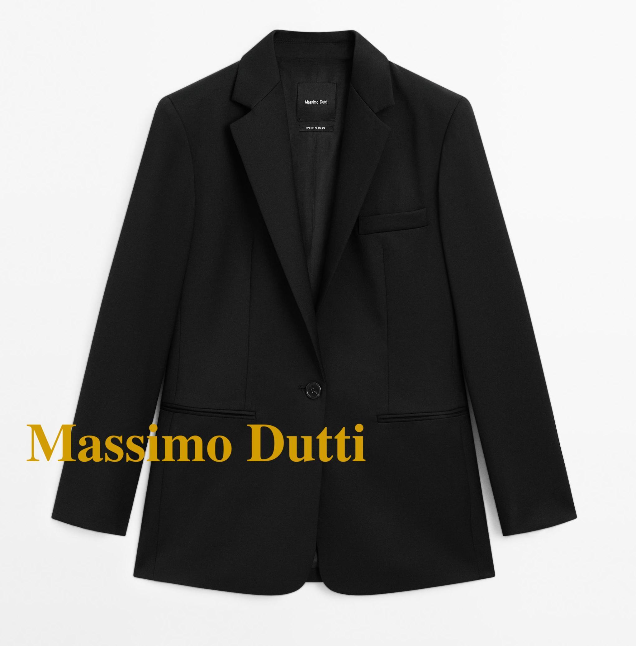 ☆日本未入荷*Massimo Dutti*新作*wool 100% ブレザー/BLACK☆