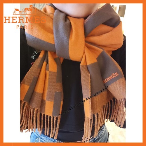 【カシミヤ100％】HERMES★マフラー H Passant