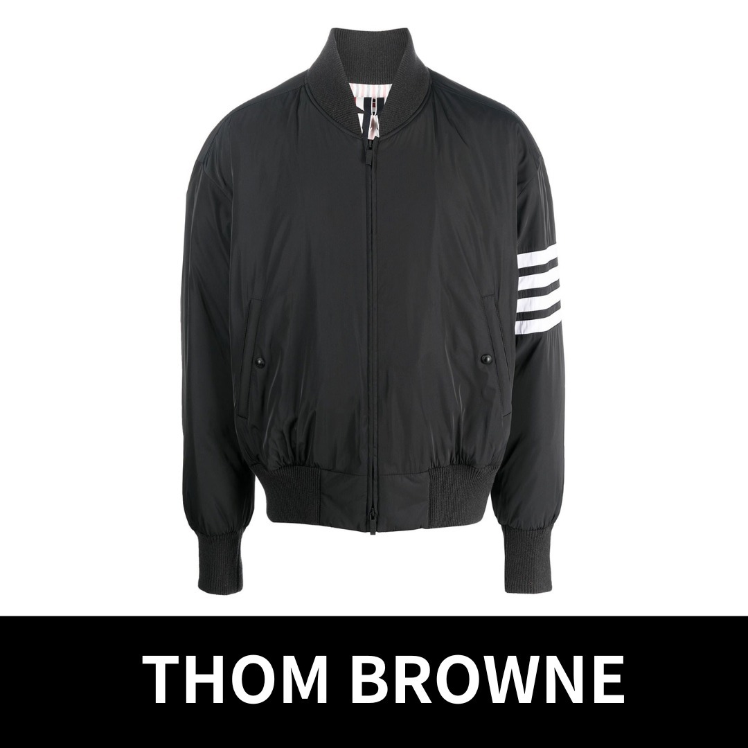 THOM BROWNE★4BAR ボンバージャケット チャコール★送関込