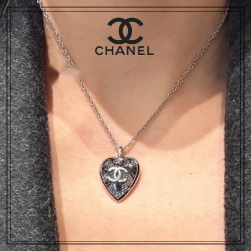 【レースが可愛い♡】CHANEL ハート CCマーク ネックレス