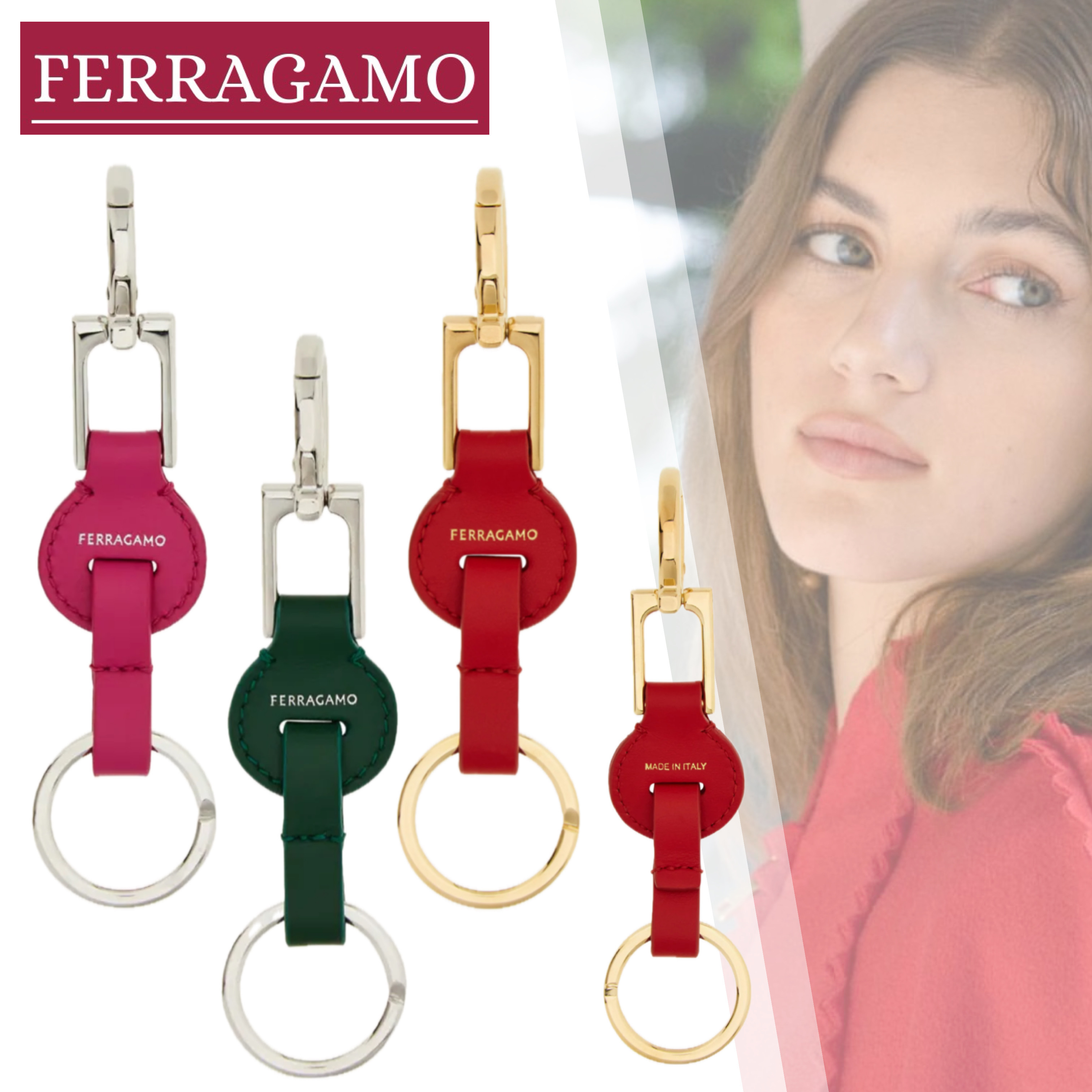 国内直営★ギフトに【FERRAGAMO】ガンチーニ キーリング 送料込