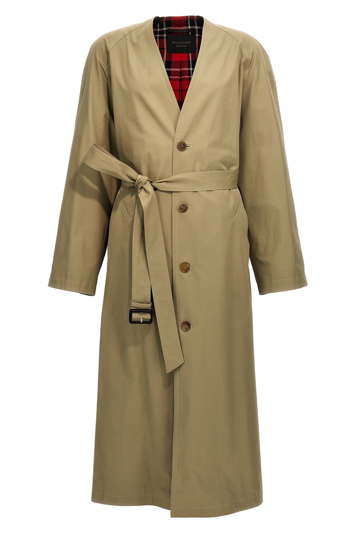 【関税込み】balenciaga Check lining oversize trench coat