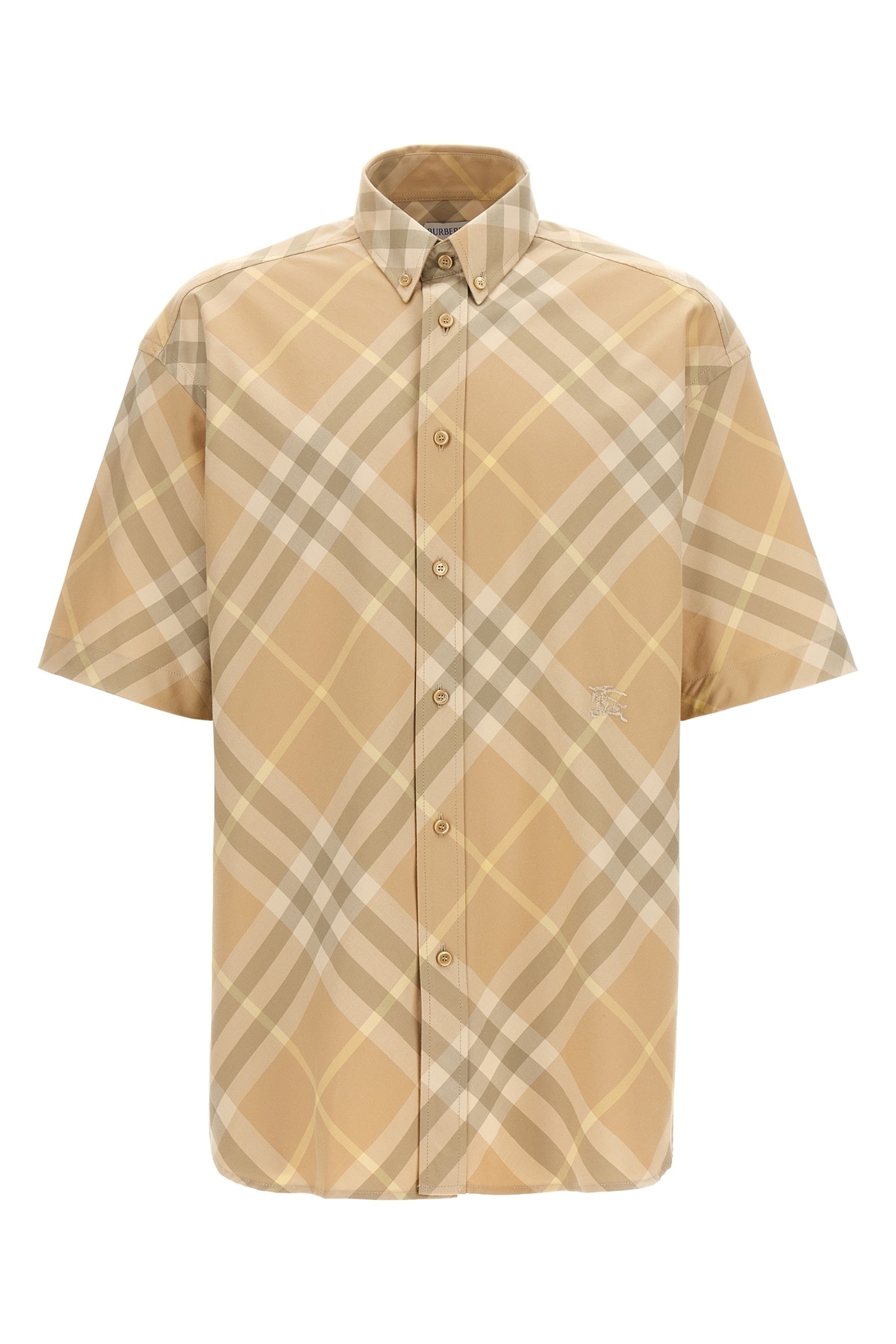 【関税込み】BURBERRY Check shirt with logo embroidery