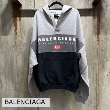 25SS BALENCIAGA GEORGE V ロゴ コットン フーディ ハーフ