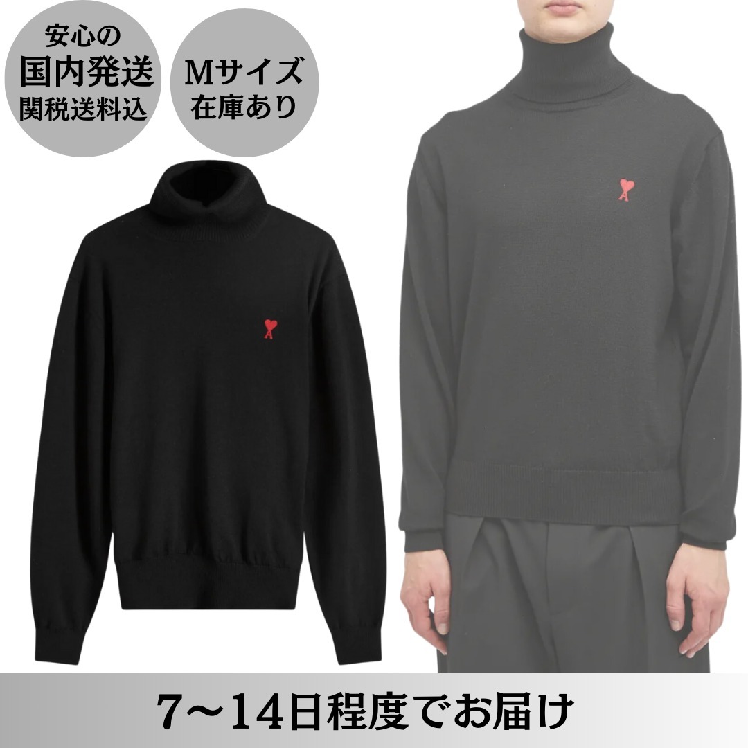 完売必至【アミパリ】スモール A ハート タートルネックニット