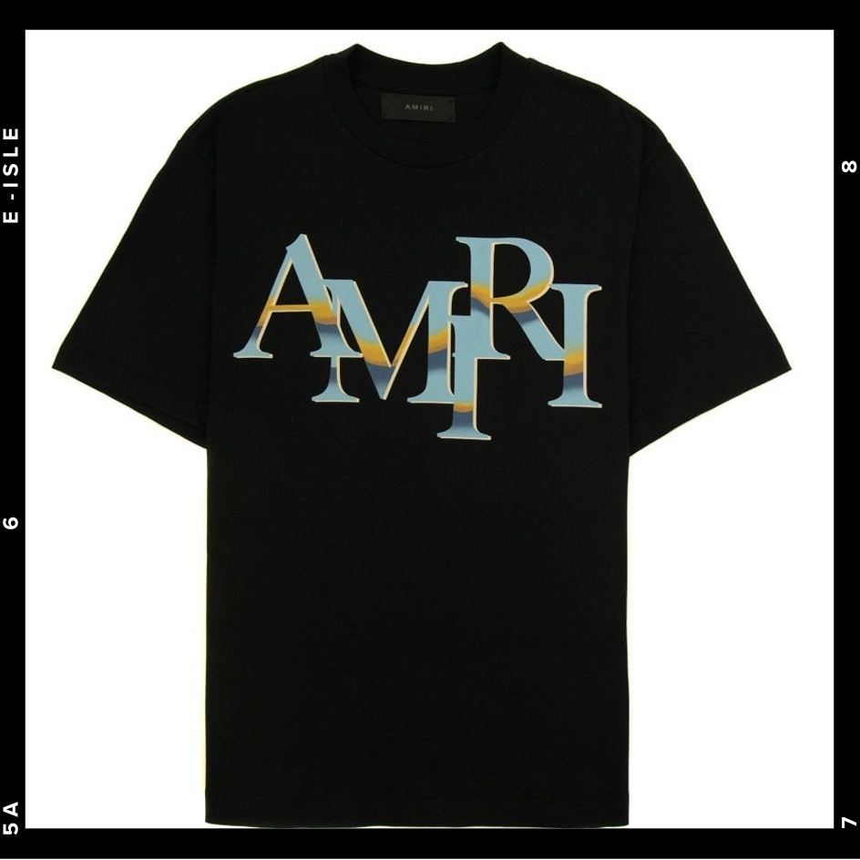 希少【AMIRI】スタッガード クローム ロゴ Tシャツ