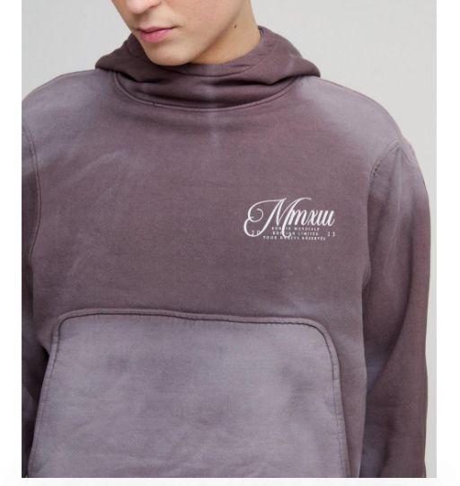 boohoo MAN★長袖 オーバーサイズ プルオーバー ロゴ パーカー boohoo MAN☆長袖 オーバーサイズ プルオーバー ロゴ パーカー