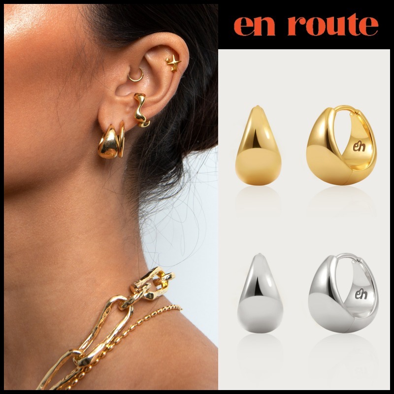 関税/送料込み【en route】18Kドロップイヤリング