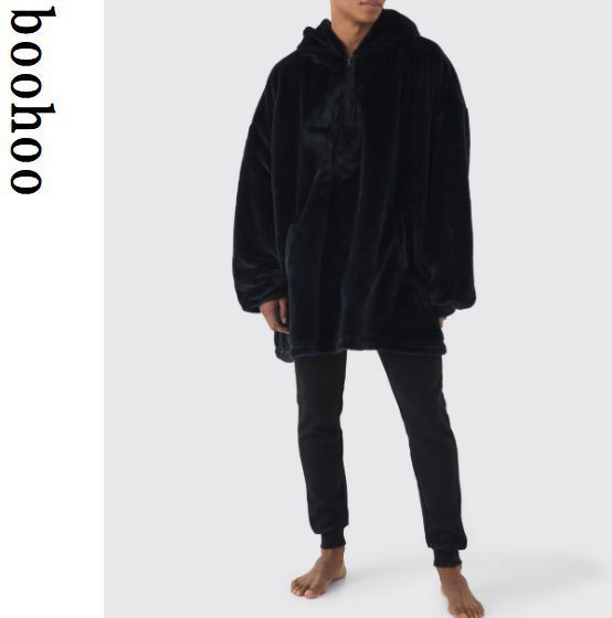 boohoo MAN★ロング ジップアップ フリース パーカー ジャケット