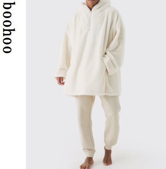 boohoo MAN★スーパーオーバーサイズ ロング フリース パーカー