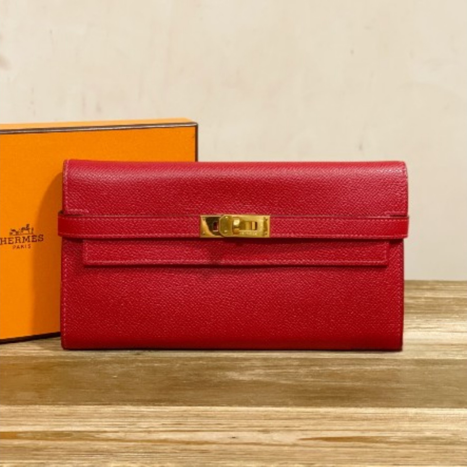 【Hermes】エルメス★kelly wallet★ ケリーウォレット★レッド
