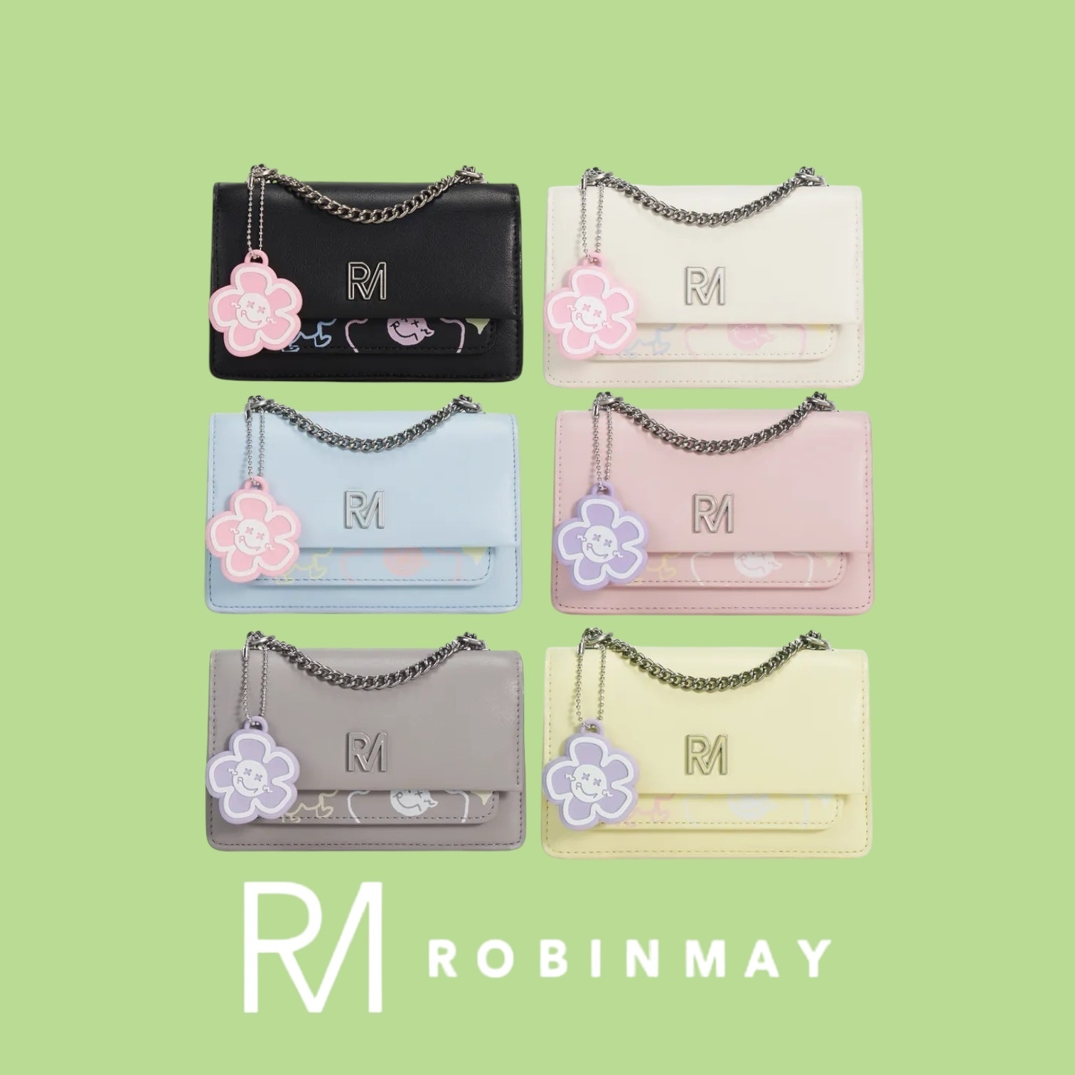 ROBINMAY☆狂派塗鴉斜背包(S) チェーン ショルダーバック/送料込