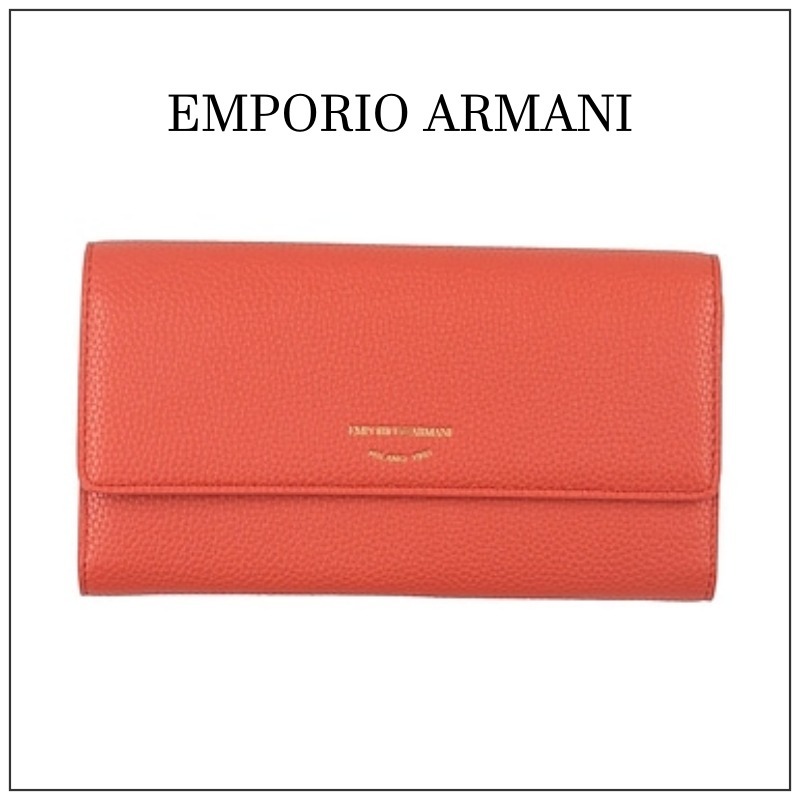 【EMPORIO ARMANI】EMPORIO ARMANI ロゴ 長財布 ※送関込
