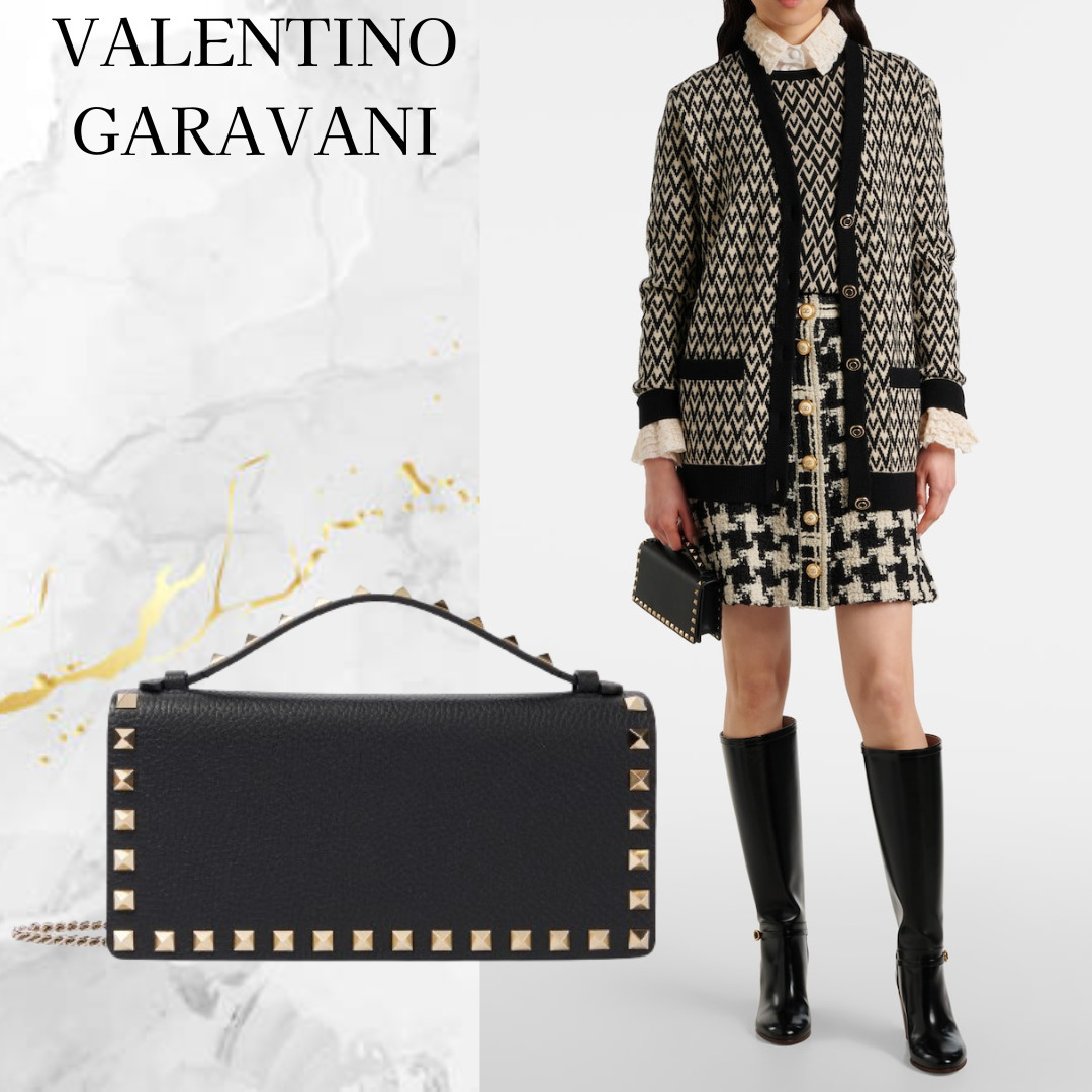 VALENTINO GARAVANI☆ロックスタッド レザー ウォレットチェーン