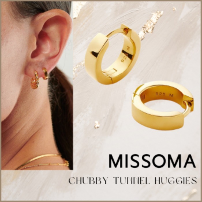 国内発送【MISSOMA】チャビー トンネル ハギーズ ピアス 18K