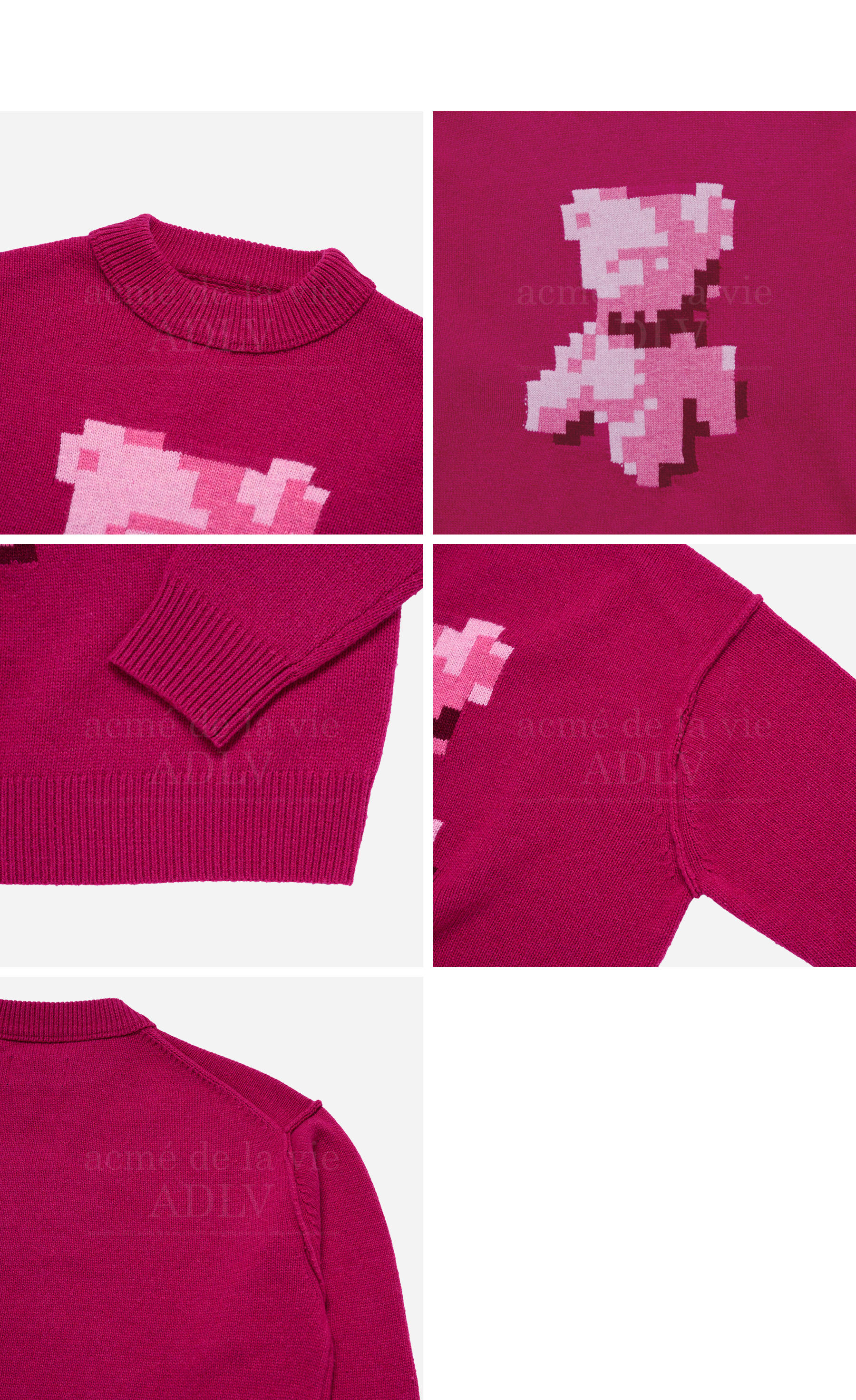 アクメドラビ☆UNI_PIXEL BEAR ARTWORK KNIT_3色