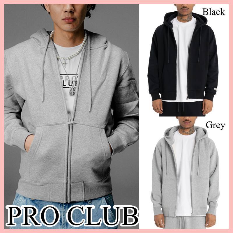 PRO CLUB Heavyweight Basic Zip-Up パーカー フーディ 2色 送込