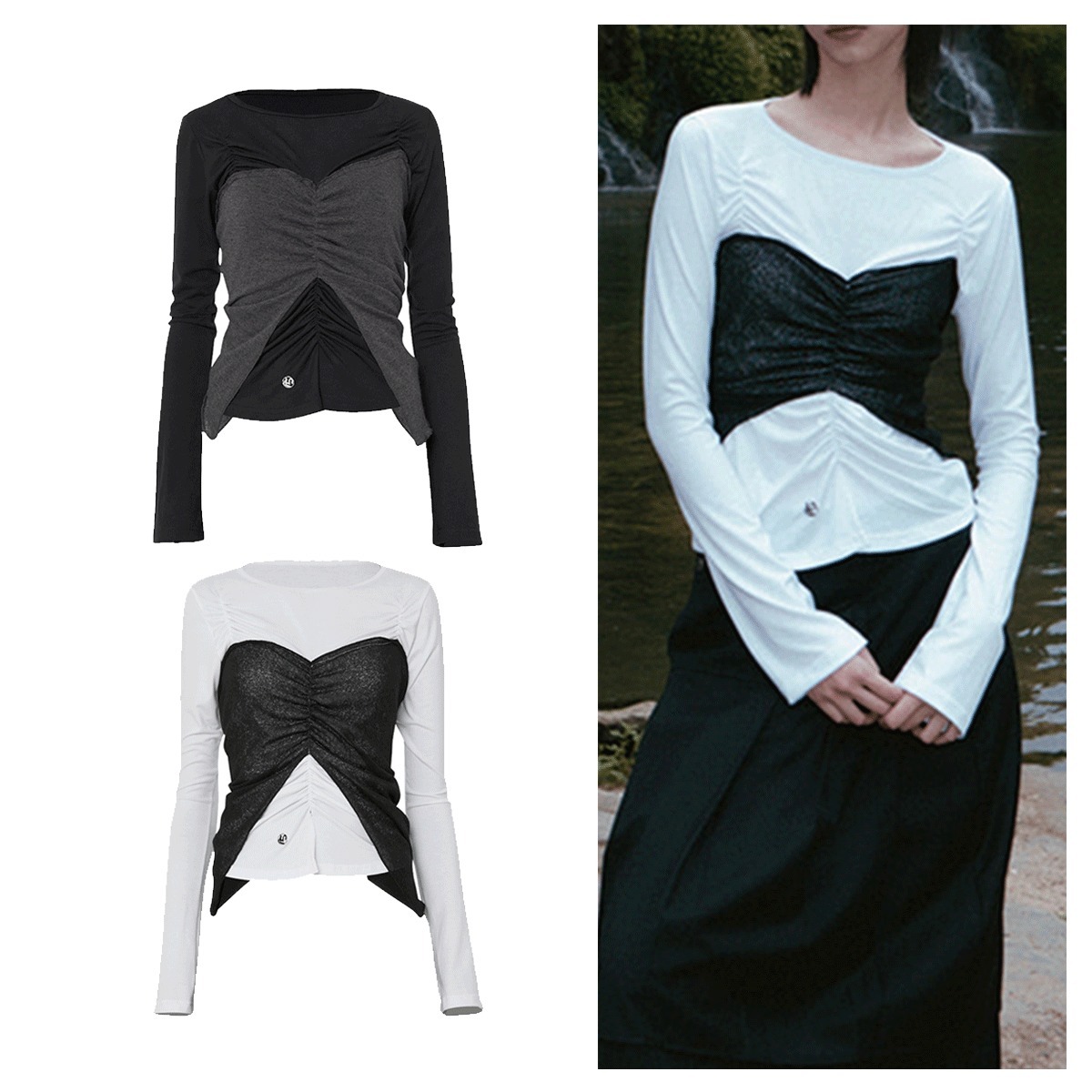 Tシャツ・カットソー FLARE UP Bustier Layered Long Sleeve 5BMM021