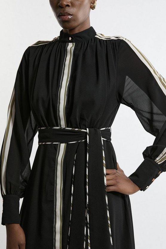Karen Millen モノクロ ミリタリー スタイリッシュ ドレス