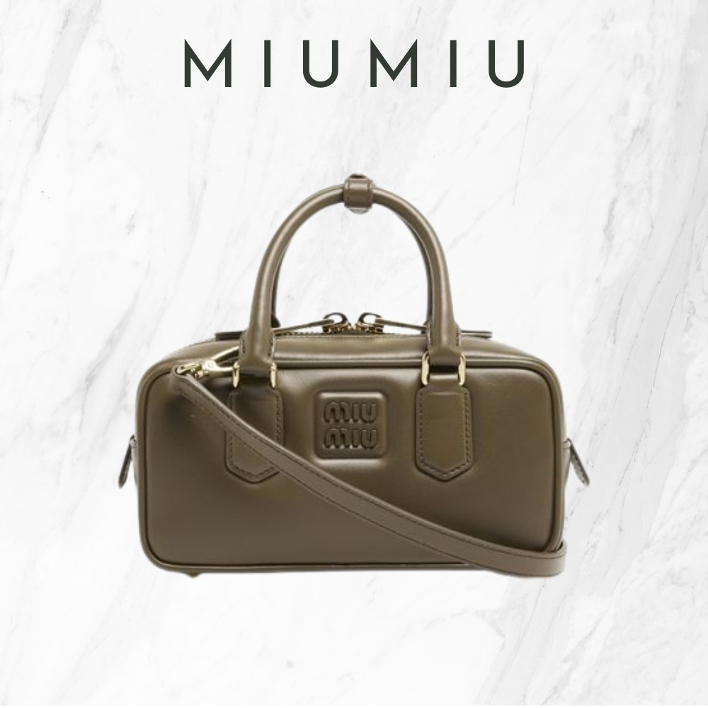 【MiuMiu】関税・送料込★グレー アルカディレザーバッグ