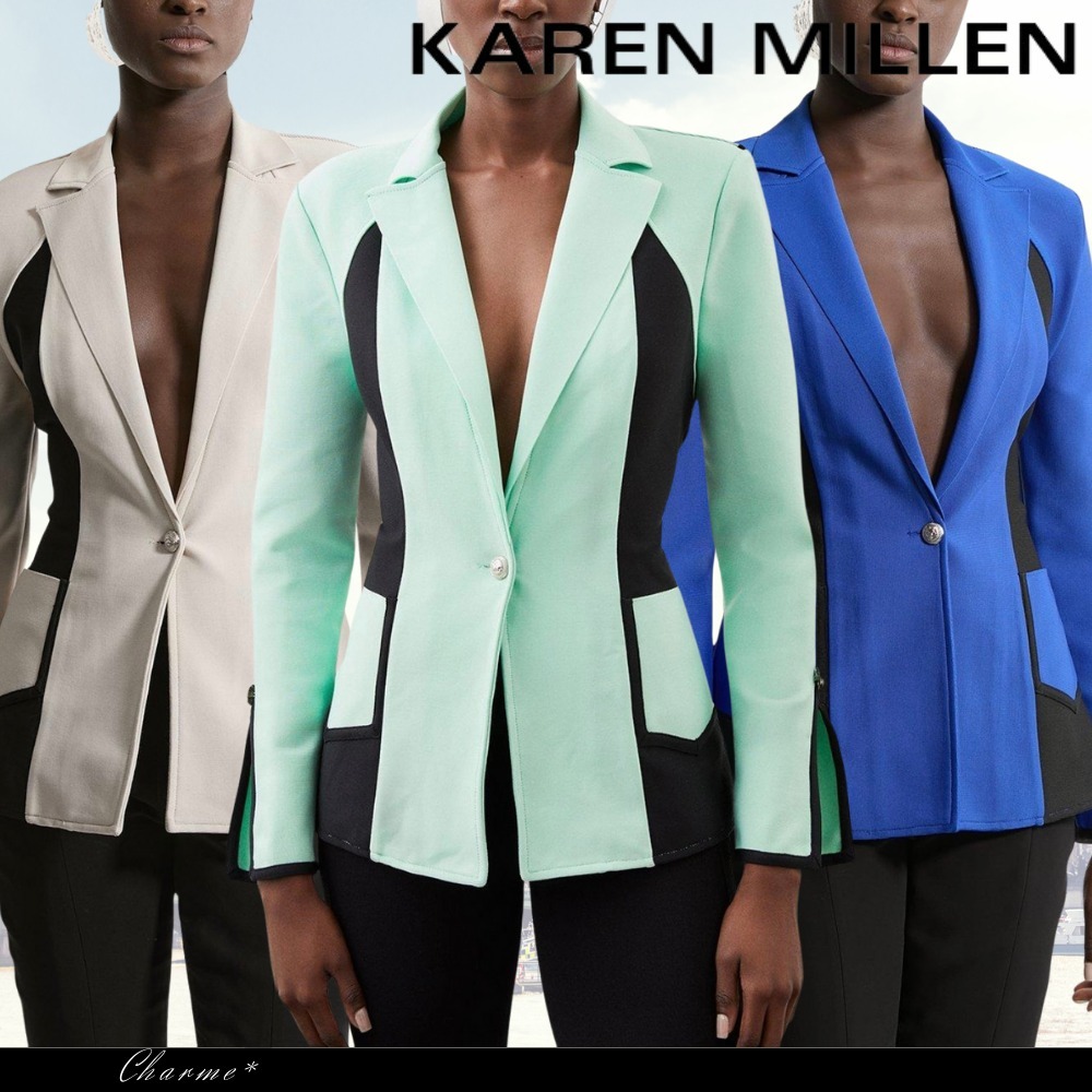 KAREN MILLEN フィギュアフォーム バンデージ ニット ジャケット KAREN MILLEN フィギュアフォーム バンデージ ニットジャケット