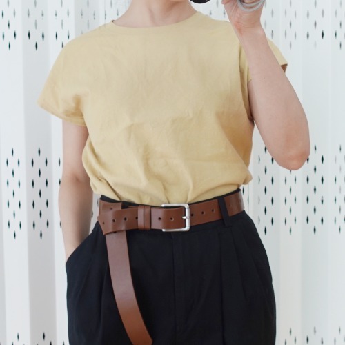 “ARKET” Perforated Leather Belt Brown