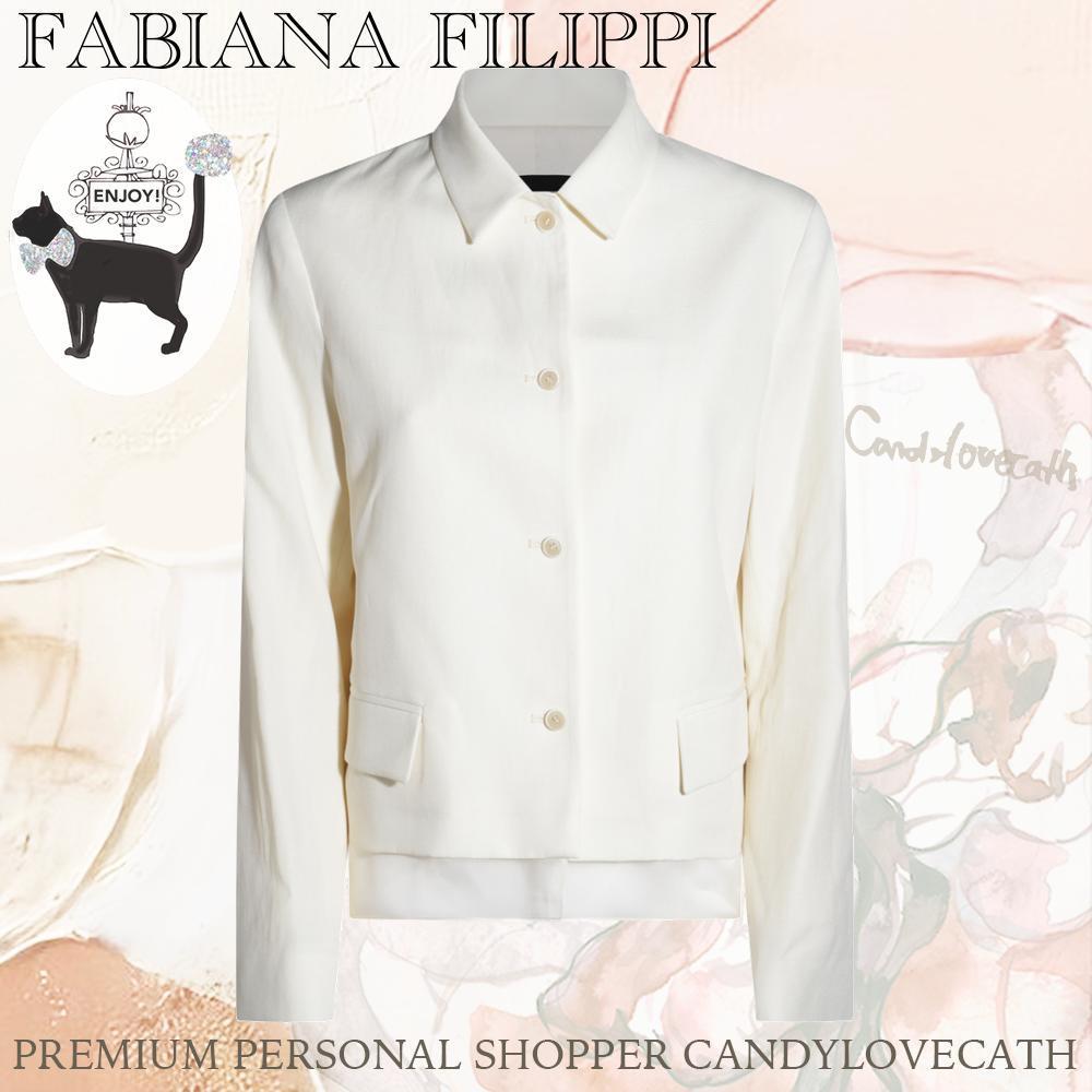 ジャケット FABIANA FILIPPI WHITE WOOL CASUAL JACKET