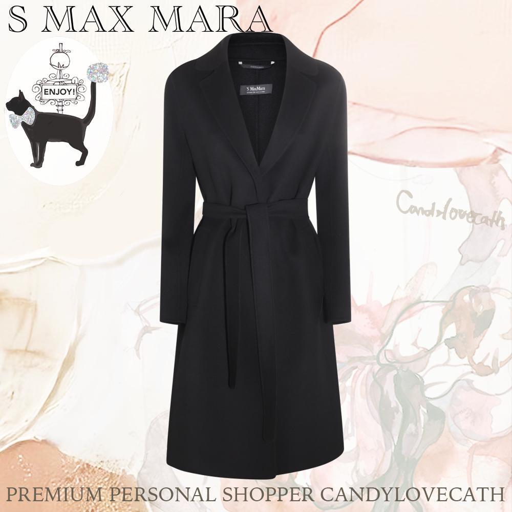 コート S MAX MARA BLACK WOOL COAT
