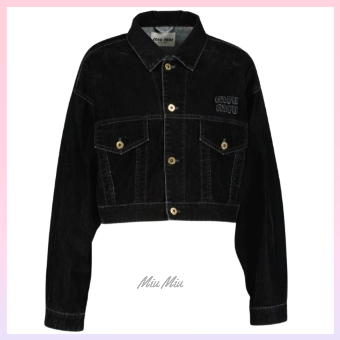 ☆MIU MIU☆ クロップドブラックデニムジャケット♪