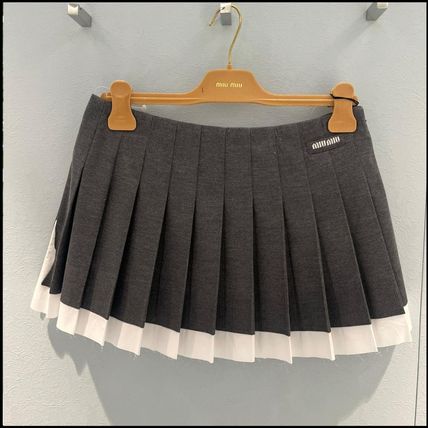 miumiu シルク100% ミニスカート バーガンディ