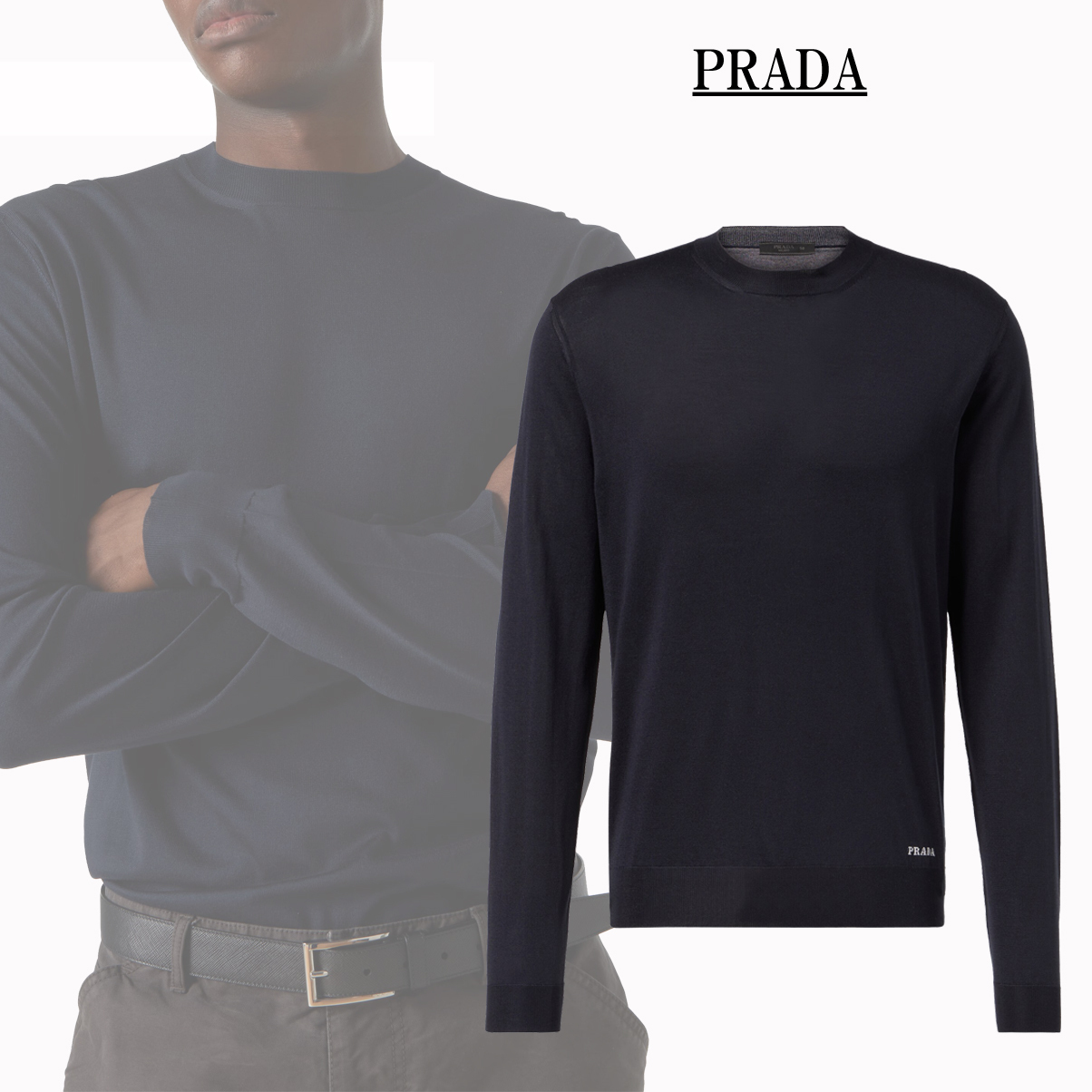 PRADA プラダ シルク セーター ロゴ入り