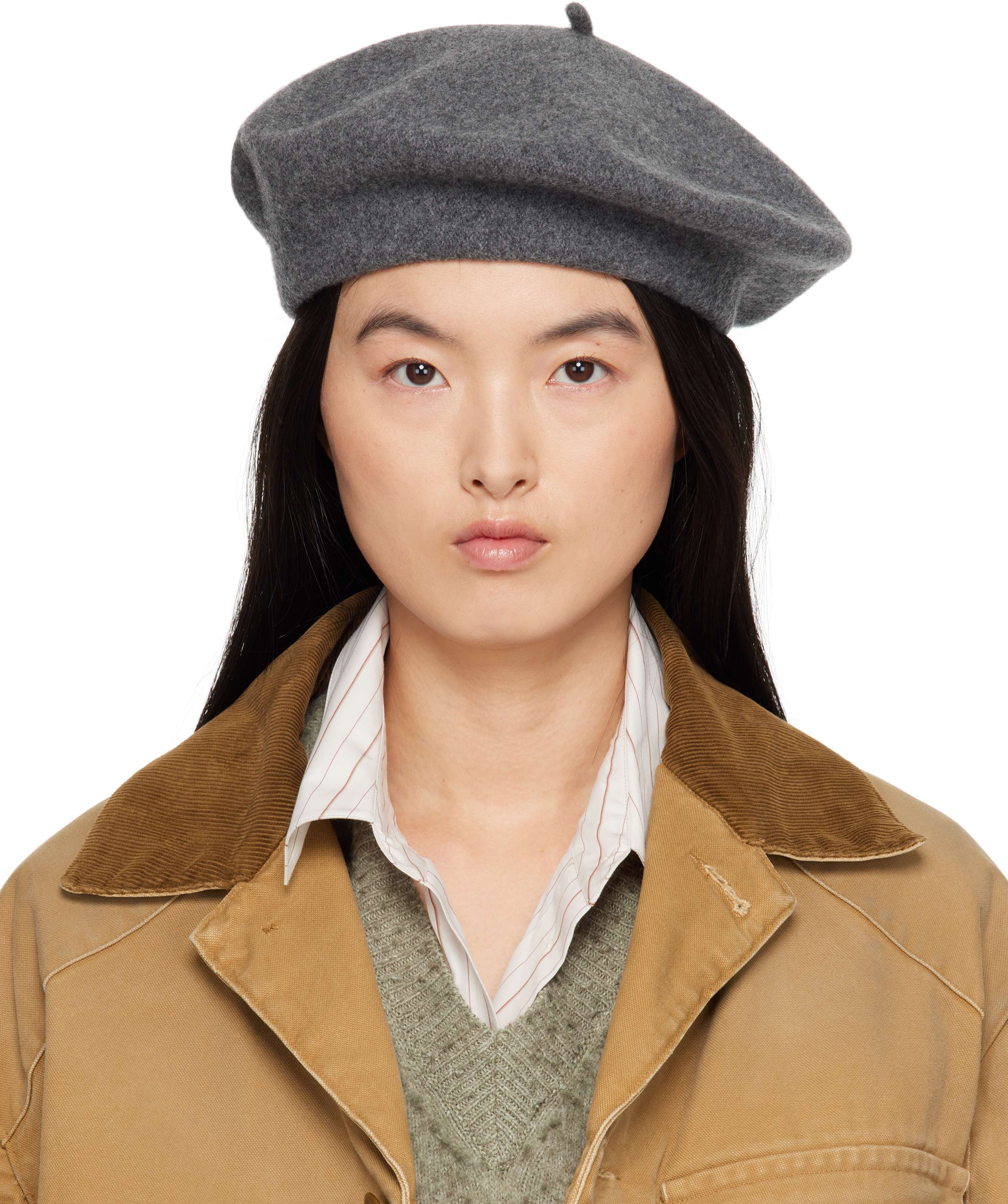 【関税込み】Maison Margiela グレー ヘビー ウール ベレー帽