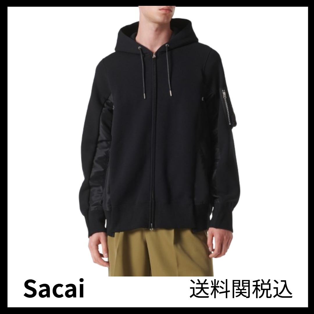 送料関税込★sacai★スポンジパネル付コットン混パーカー