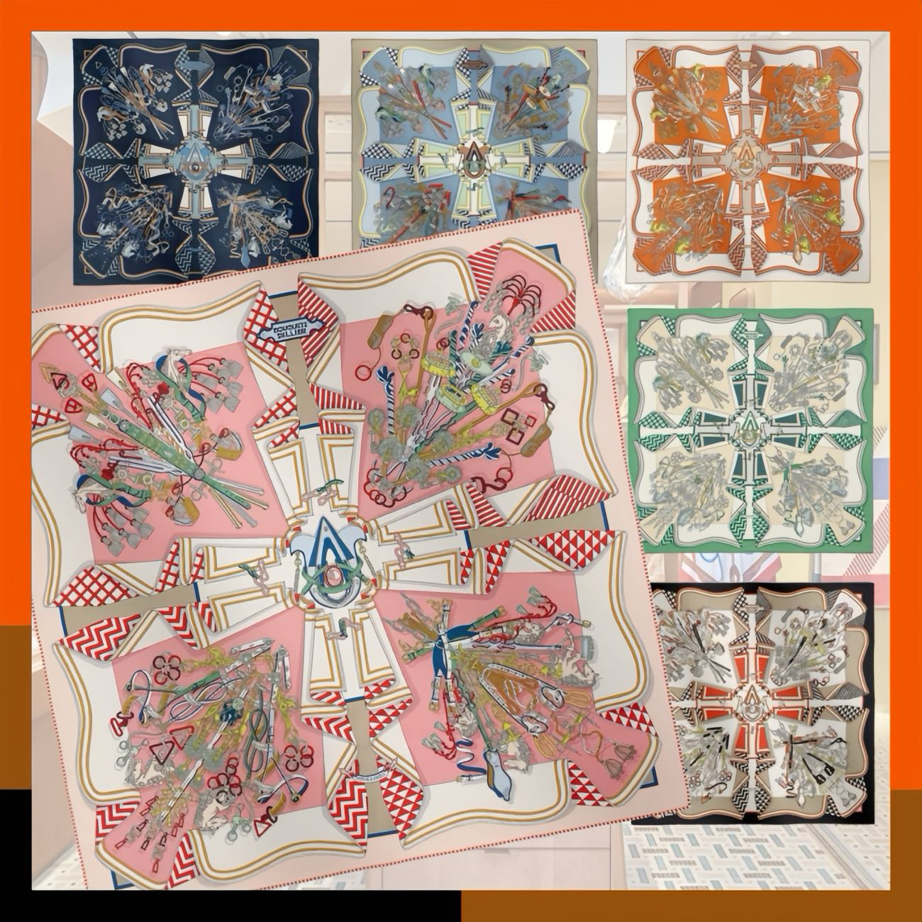 HERMES 新作 お洒落スカーフ 上品 カレ70 人気 Bouquets Sellier