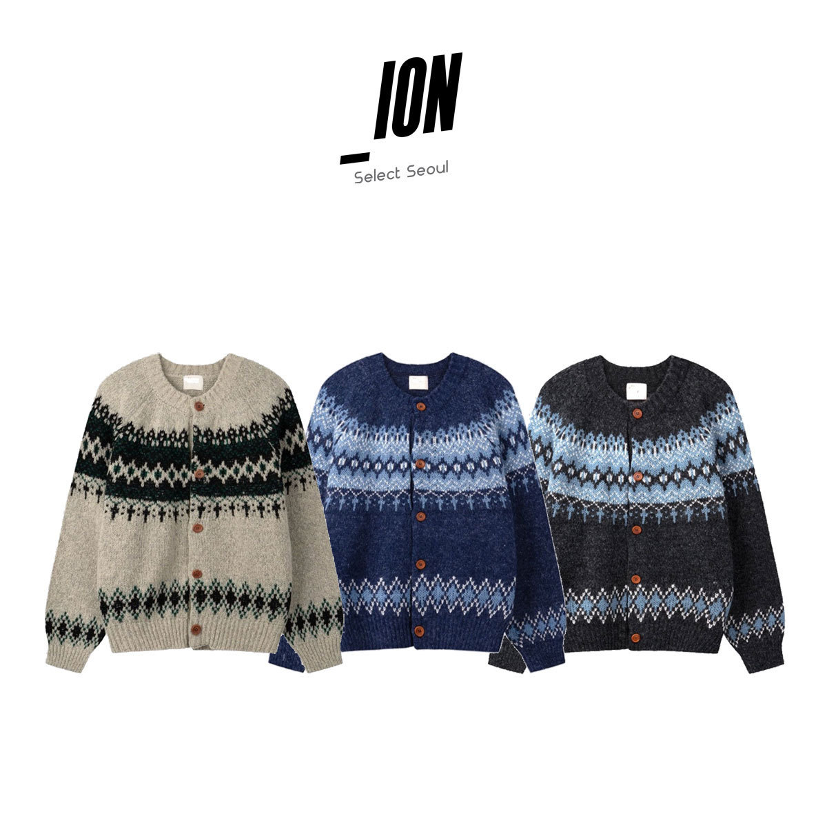 【IONSEOUL】Key Nordic Knit Cardigan 5FM0072