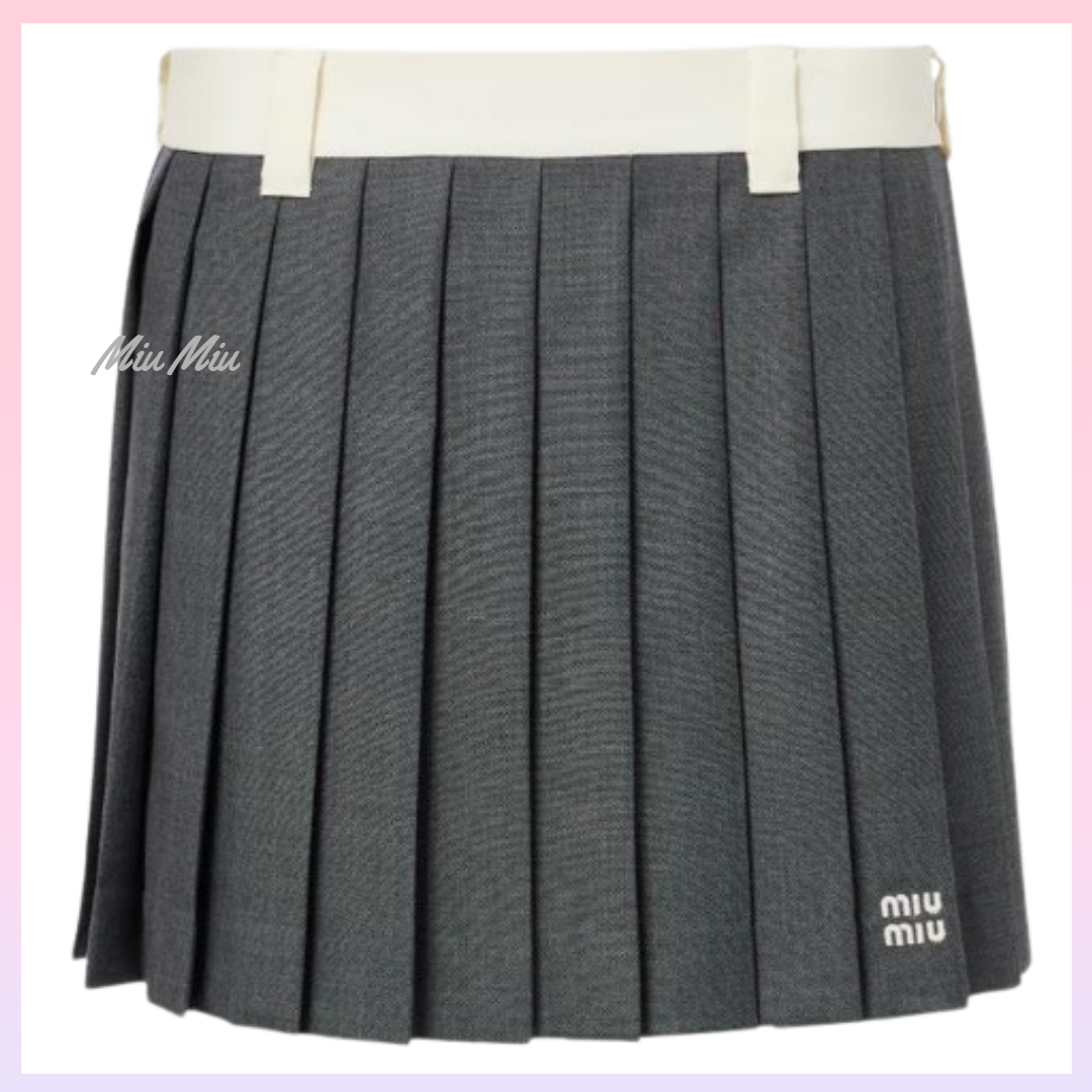 ☆MIU MIU☆ ロマンティックウールプリーツミニスカート♪
