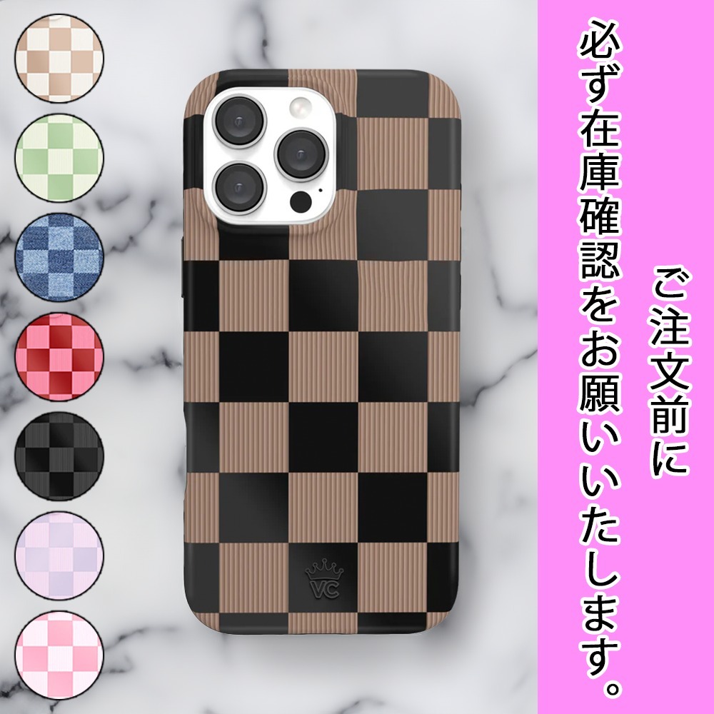 国内配送★VELVET CAVIAR★チェック柄 iPhone Case 選べる8色