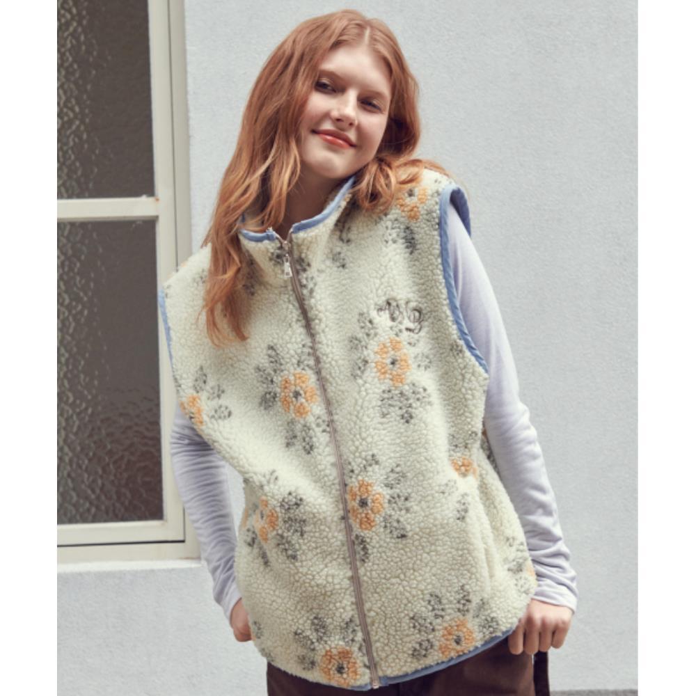 アウターその他 +AMBLER+ Cozy flower embroidered fleece fleece vest vest ivo