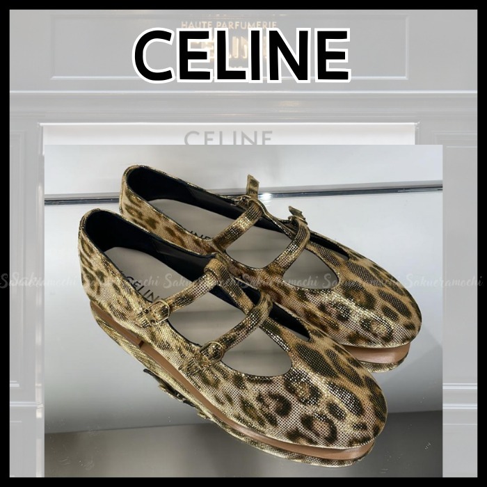 【CELINE】お洒落♪レオパード バレリーナ ダブルストラップ