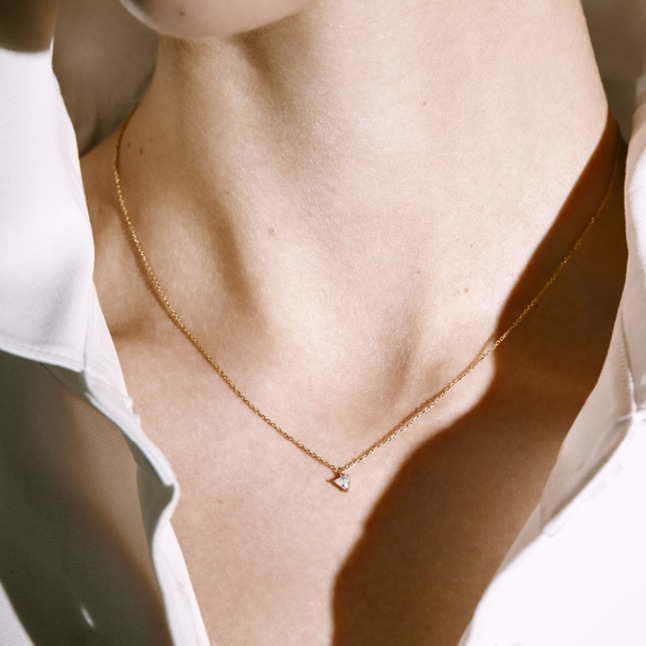ネックレス・ペンダント Numbering Mini Triangle N-dia Pendant Necklace #2705 5BNY059