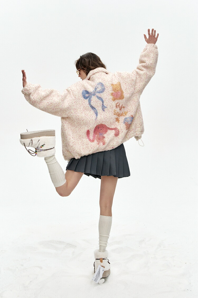 ELFSACK ジャケット アウター ブルゾン ドット柄 綿入り ELFSACK ジャケット アウター ブルゾン ドット柄 綿入り