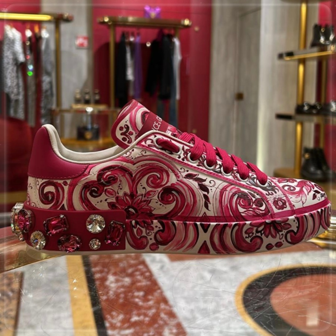 【DOLCE&GABBANA】マヨリカ柄 ポルトフィーノスニーカー 2色展開