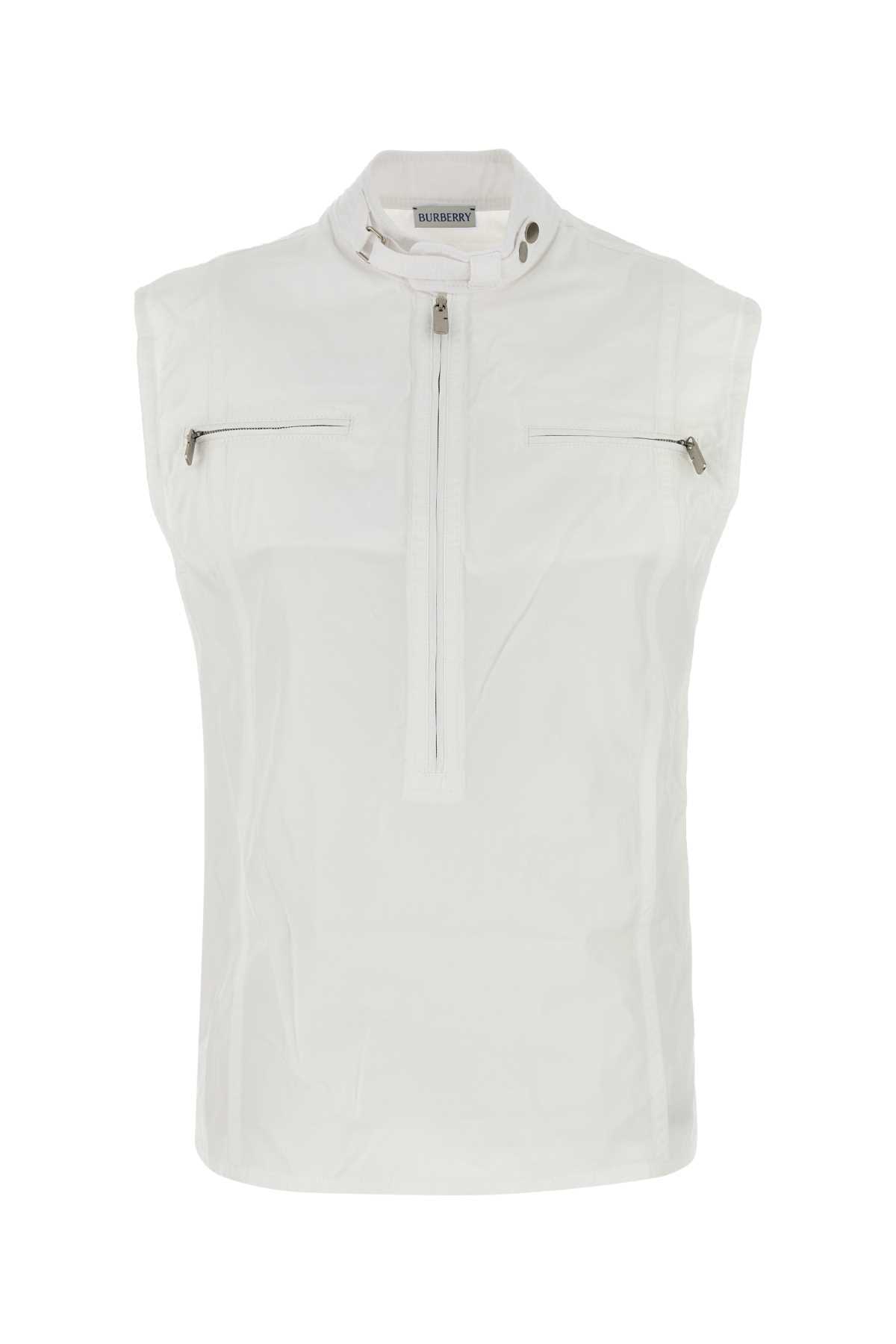 【送料&関税込】Burberry White Cotton Vest