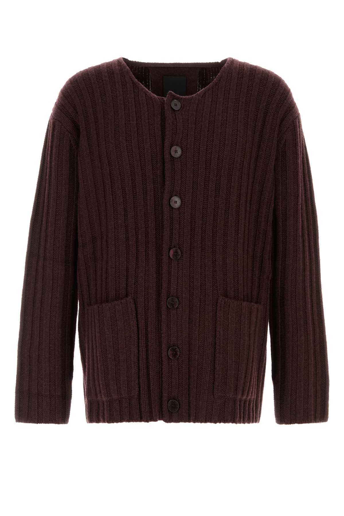 【送料&関税込】Givenchy Burgundy Cashmere Cardigan