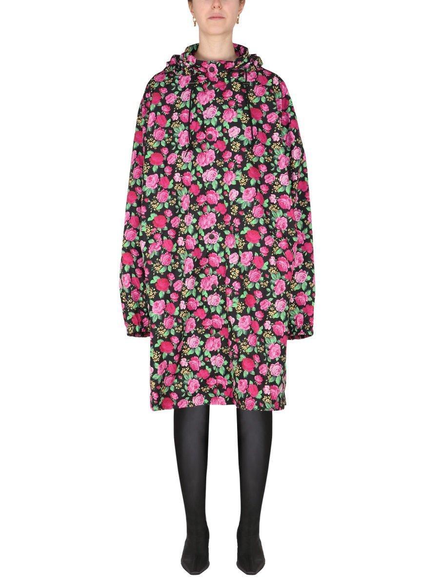 【送料&関税込】Balenciaga Floral Pattern Hooded Coat