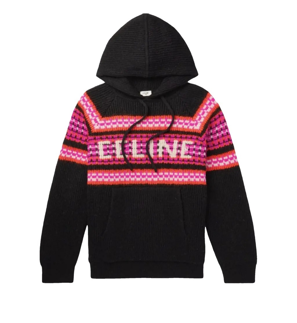 稀少XL★タイムセール★CELINE★ブラック・ロゴニットフーディ